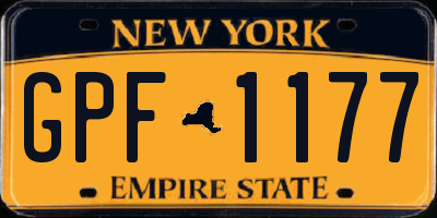 NY license plate GPF1177