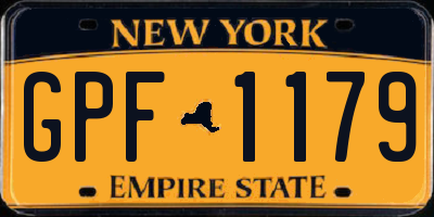 NY license plate GPF1179