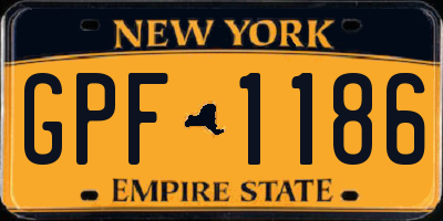 NY license plate GPF1186