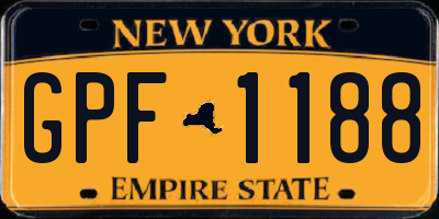 NY license plate GPF1188