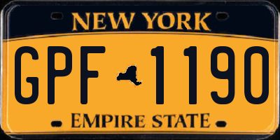 NY license plate GPF1190