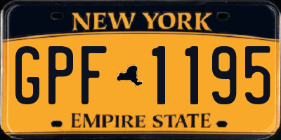 NY license plate GPF1195