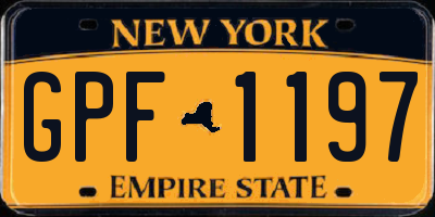 NY license plate GPF1197