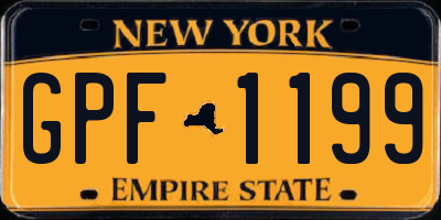 NY license plate GPF1199
