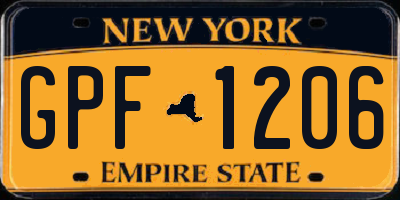 NY license plate GPF1206