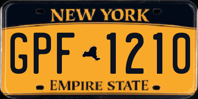 NY license plate GPF1210