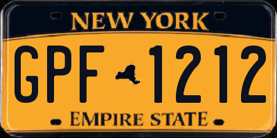 NY license plate GPF1212