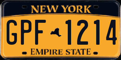 NY license plate GPF1214