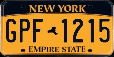 NY license plate GPF1215