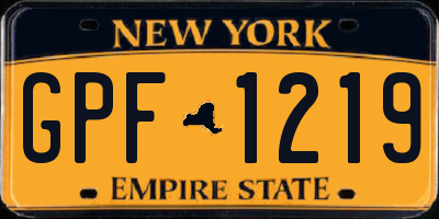 NY license plate GPF1219