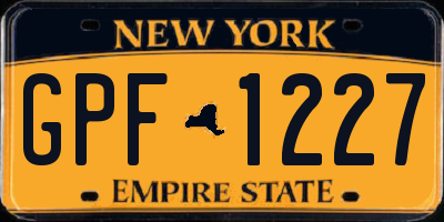 NY license plate GPF1227