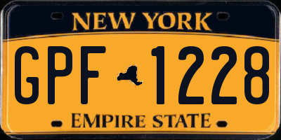 NY license plate GPF1228