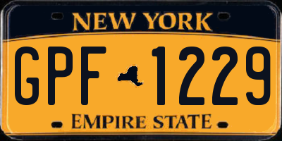 NY license plate GPF1229