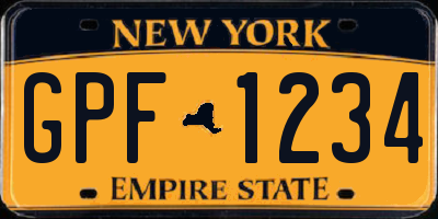 NY license plate GPF1234