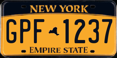 NY license plate GPF1237