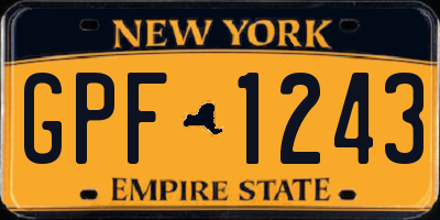 NY license plate GPF1243