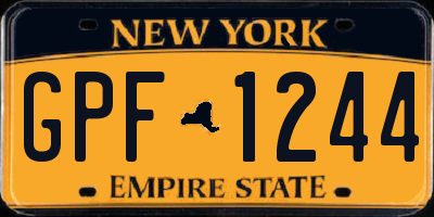 NY license plate GPF1244