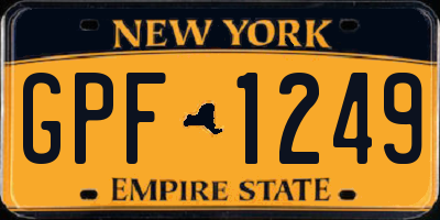 NY license plate GPF1249