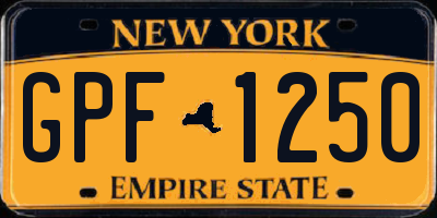 NY license plate GPF1250