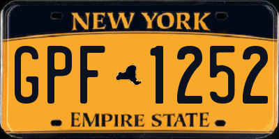 NY license plate GPF1252