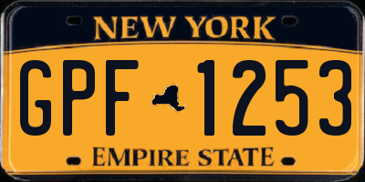 NY license plate GPF1253