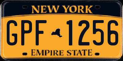 NY license plate GPF1256