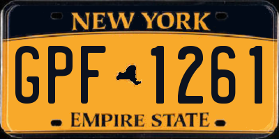 NY license plate GPF1261