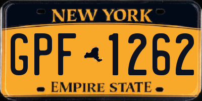 NY license plate GPF1262