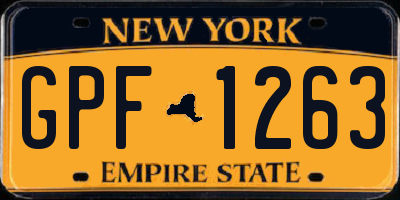 NY license plate GPF1263