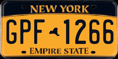 NY license plate GPF1266