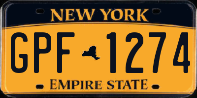 NY license plate GPF1274