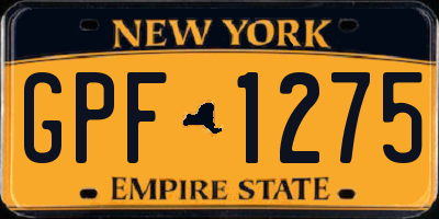 NY license plate GPF1275