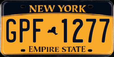 NY license plate GPF1277