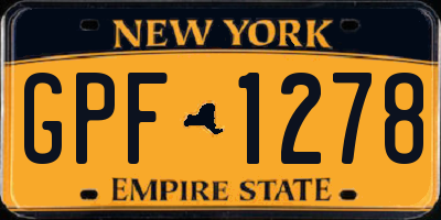NY license plate GPF1278