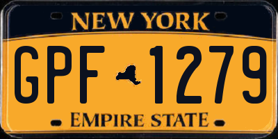 NY license plate GPF1279