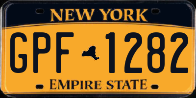 NY license plate GPF1282