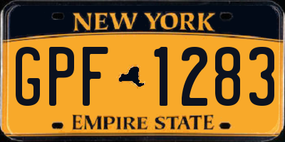 NY license plate GPF1283