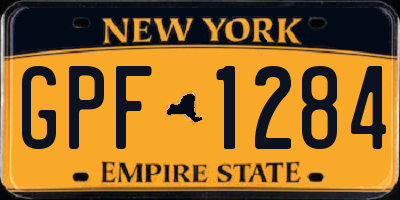 NY license plate GPF1284
