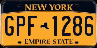 NY license plate GPF1286