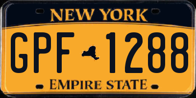 NY license plate GPF1288