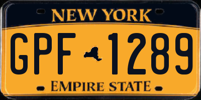 NY license plate GPF1289