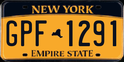 NY license plate GPF1291