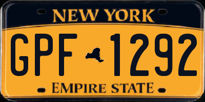 NY license plate GPF1292