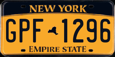 NY license plate GPF1296