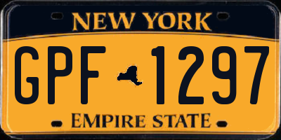 NY license plate GPF1297