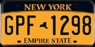NY license plate GPF1298