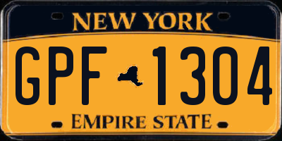 NY license plate GPF1304