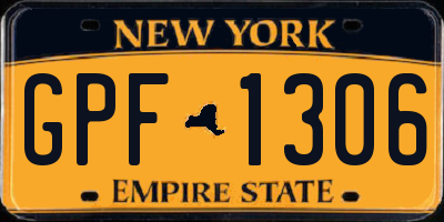 NY license plate GPF1306