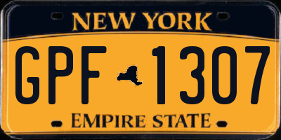 NY license plate GPF1307