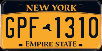 NY license plate GPF1310
